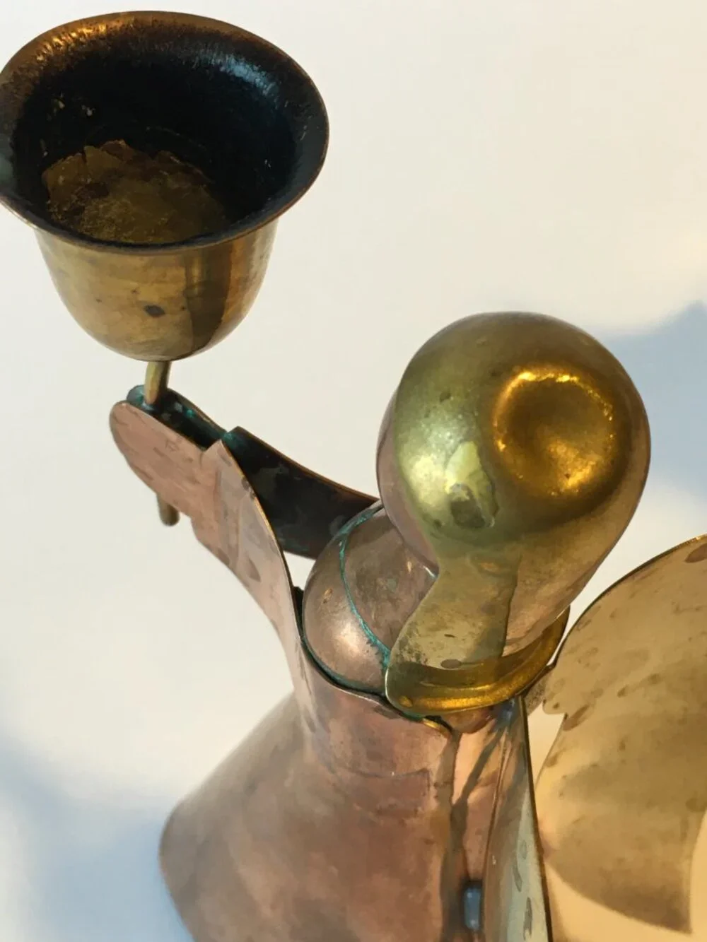 Vtg Copper Brass Angel Candlestick Holders Candle Holders Christmas Decor Read